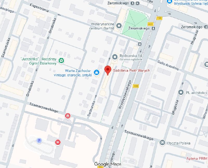 Mapa i lokalizacju Sklepu i Pracownii Ozdobnia Poznań.